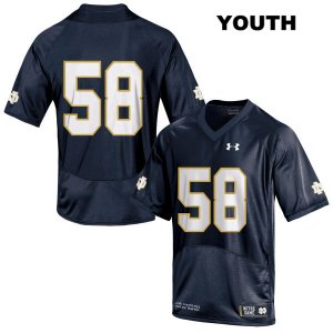 Notre Dame Fighting Irish Youth Darnell Ewell #58 Navy Under Armour No Name Authentic Stitched College NCAA Football Jersey SGS2599TP